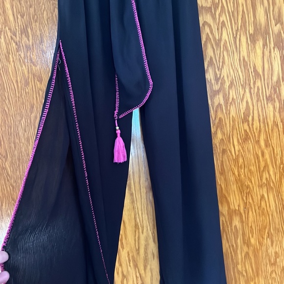 Trina Turk Brittany Side Slit Cover Up Pants in Black Size S NWT - Picture 8 of 12